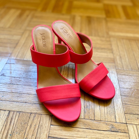 J CREW Slide Heels HOT PINK - Picture 3 of 5
